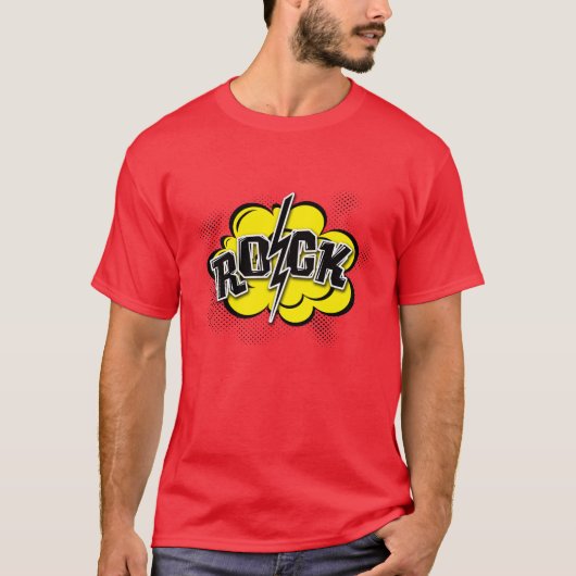漫画スタイル岩イラストレーション Tシャツ (正面)