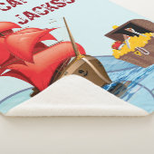 漫画スタイル海賊ボートストライプズ シェルパブランケット (3/4)