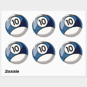 漫画スタイル番号10ビリヤード球 ラウンドシール (シート)