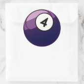 漫画スタイル番号4ビリヤード球 ラウンドシール (バッグ)