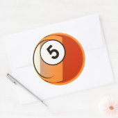 漫画スタイル番号5ビリヤード球 ラウンドシール (封筒)