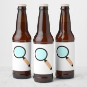 漫画スタイル虫眼鏡 ビールラベル (ボトル)