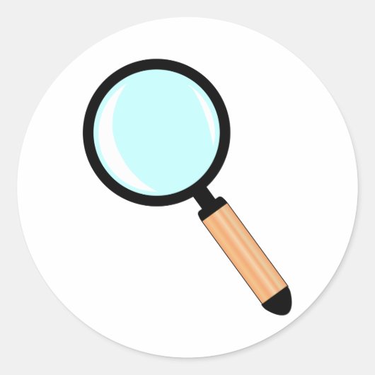 漫画スタイル虫眼鏡 ラウンドシール (正面)