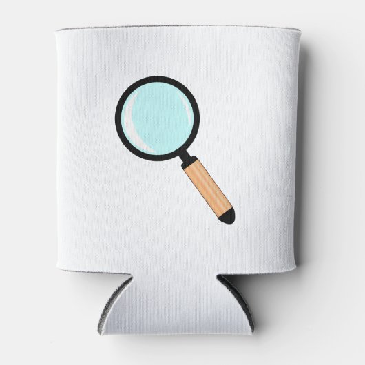 漫画スタイル虫眼鏡 缶クーラー (正面)