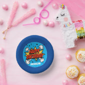 漫画スタイル誕生日タイポグラフィスプラッシュ ペーパーボウル (パーティー)