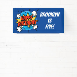 漫画スタイル誕生日ボーイタイポグラフィスプラッシュ 横断幕