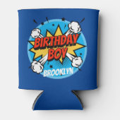 漫画スタイル誕生日ボーイタイポグラフィスプラッシュ 缶クーラー (正面)