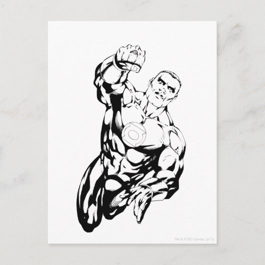 漫画スタイル飛んでいる – 上、白黒 ポストカード (正面)