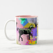 漫画スタイル馬 ツートーンマグカップ (左)