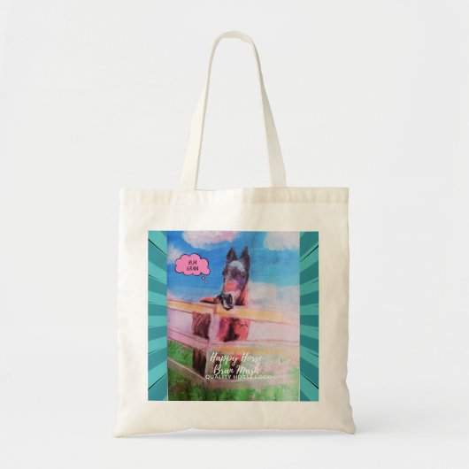 漫画スタイル馬 トートバッグ (正面)