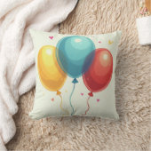 漫画スタイル黄色、青、赤の風船 クッション (ブランケット)