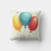 漫画スタイル黄色、青、赤の風船 クッション (正面)