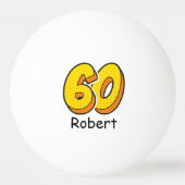 漫画スタイル60th誕生日ピンポンギフト – おもしろい 卓球ボール (正面)