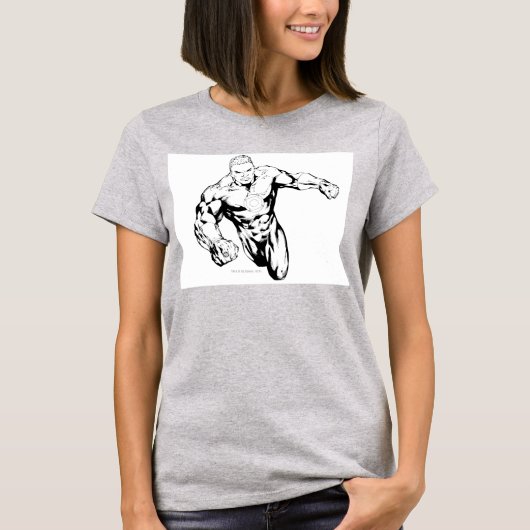 漫画スタイル – グリーンランタン、白黒 Tシャツ (正面)