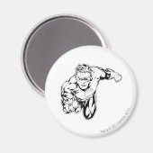 漫画スタイル – 前面のリングや輪、白黒 マグネット (正面/裏面)