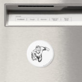 漫画スタイル – 前面のリングや輪、白黒 マグネット (インサイチュ (食洗機))