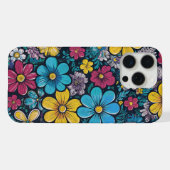 漫画スタイルcmykミニ花 iPhoneケース (裏面横)
