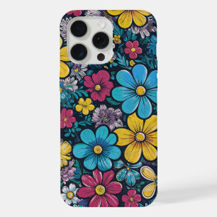 漫画スタイルcmykミニ花 iPhone 15 pro maxケース