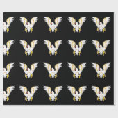 漫画ストリップ白と金ゴールドの金ゴールド翼 ラッピングペーパー (フラット)