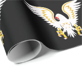 漫画ストリップ白と金ゴールドの金ゴールド翼 ラッピングペーパー (ロールコーナー)