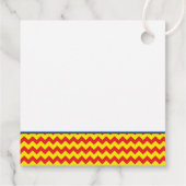 漫画スーパーヒーロージグザグパターンレッドイエローおもしろい フェイバータグ (裏面)