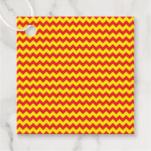 漫画スーパーヒーロージグザグパターンレッドイエローおもしろい フェイバータグ (正面)