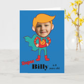 漫画スーパーヒーローファンタスティック特別誕生日キッド カード (黄色い花)