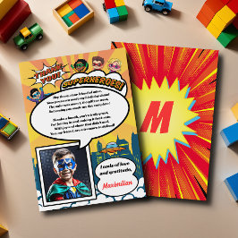 漫画スーパーヒーロー漫画ブックフォトサンキューカード サンキューカード