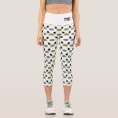 漫画スーパーヒーロー頭が切れるおもしろいイニシャル爆竹 カプリレギンス (正面)