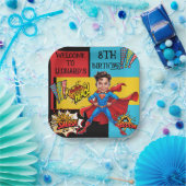 漫画スーパーヒーロー風刺画 ペーパープレート (パーティー)