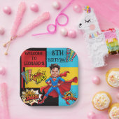 漫画スーパーヒーロー風刺画 ペーパープレート (パーティー)