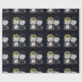 漫画ゾンビ新郎新婦の結婚ギフトラップ ラッピングペーパー (フラット)