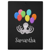 漫画タコのバルーンカラフルクリップボード クリップボード (裏面)