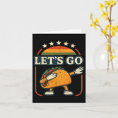 漫画タコダブアートワークレトロサンセットスタイル カード (黄色い花)