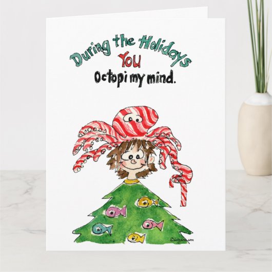 漫画タコ大クリスマスカード カード (正面)