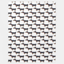 漫画ダックスフントドッグフリースブランケット