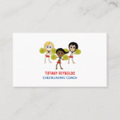 漫画チアリーダーデザイン、チアリーティングコーチ 名刺 (正面)