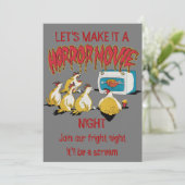 漫画チキンホラー映画ハロウィーンユーモア 招待状 (スタンド正面)