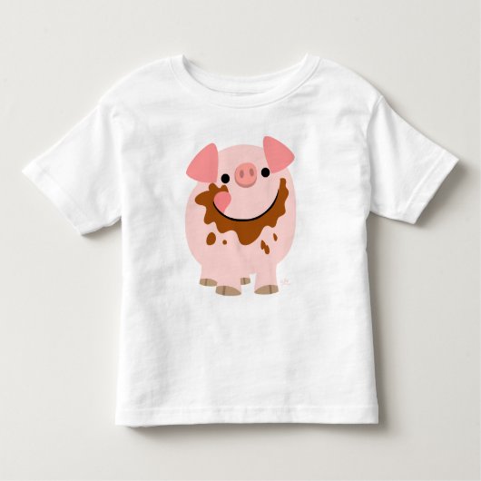 漫画チョコレートブタの子供の服装 トドラーTシャツ (正面)