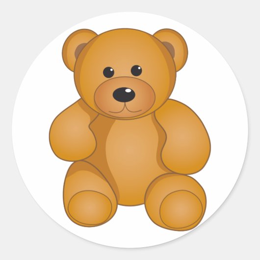 漫画テディデザイン ラウンドシール (正面)