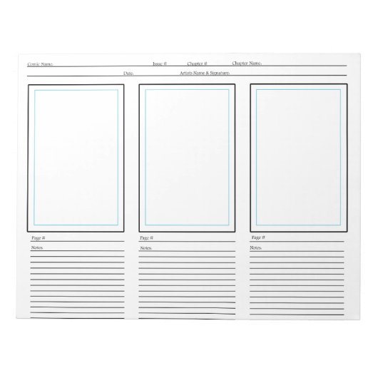 漫画テンプレート ノートパッド (正面)