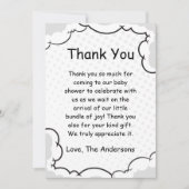 漫画テーマベビーシャワーフラットサンキューカード サンキューカード (正面)