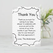 漫画テーマベビーシャワーフラットサンキューカード サンキューカード (スタンド正面)