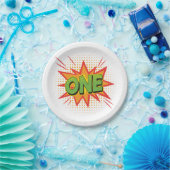 漫画テーマワン生まれたばかりのベビー第1誕生日パーティー ペーパープレート (パーティー)