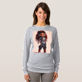 漫画デザインTシャツガール Tシャツ (正面フル)