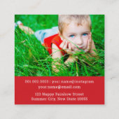 漫画トゥーカン鳥キッドのプロフィール写真の通話カード スクエア名刺 (裏面)