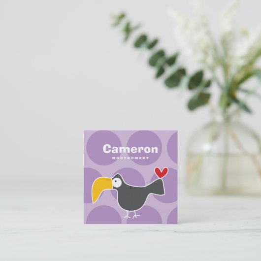 漫画トゥーカン鳥キッドのプロフィール写真の通話カード スクエア名刺 (スタンド正面)