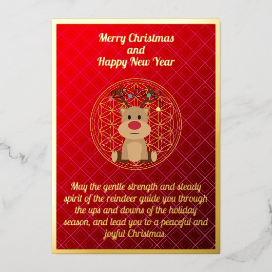 漫画トナカイのクリスマスフォイルカード 箔シーズンカード (正面)