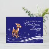 漫画トナカイ&サンタクロースのクリスマスパーティー 招待状 (スタンド正面)