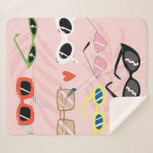 漫画トレンディーのサングラスおもしろいスタイル シェルパブランケット (正面(横))